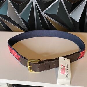 Vineyard Vines Red and Brown MeNS Belt